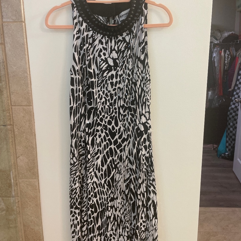 Sequined animal print a-line dress